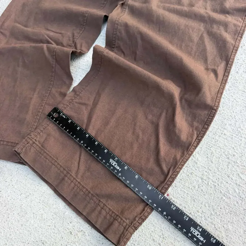 Old Navy Loose Fit Brown Linen-Blend Wide Leg Pants